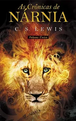 leão pegando fogo, capa do livro as cronicas de narnia de c. s. lewis